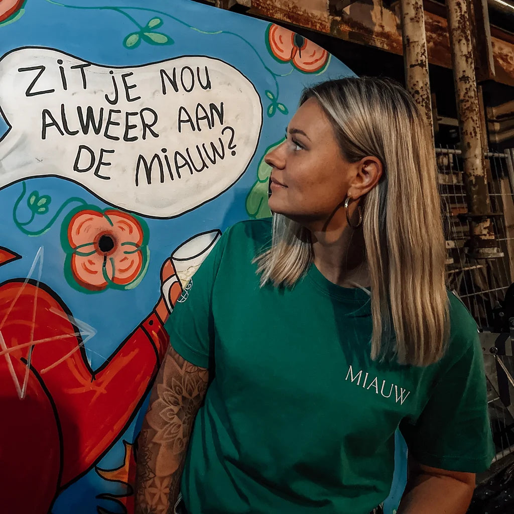 festival outfits kleding snivv authentic miauw T-shirt groen